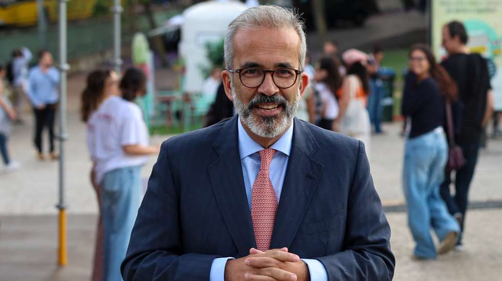 O ministro de Estado e dos Negócios Estrangeiros, Paulo Rangel, durante a cerimónia , "40 Anos de Portugal na União Europeia: O Legado de Mário Soares e os Desafios do Futuro", em Lisboa, 11 de junho de 2025. ANTÓNIO COTRIM/LUSA