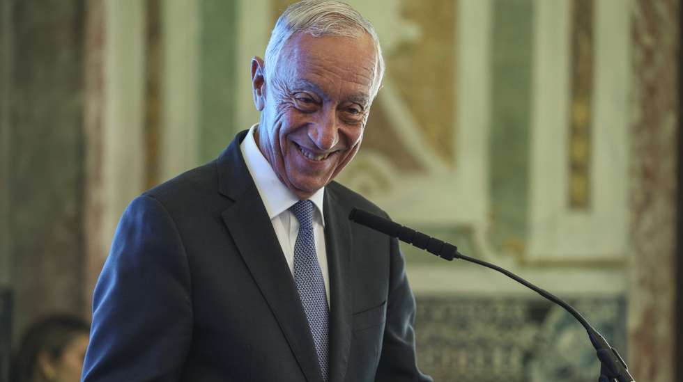 O presidente da República, Marcelo Rebelo de Sousa intervém na cerimónia de atribuição do 13.º Prémio MSD - Maria José Nogueira Pinto, esta tarde no Palácio Marquês de Fronteira em Lisboa, 8 de julho de 2025. MIGUEL A. LOPES/LUSA