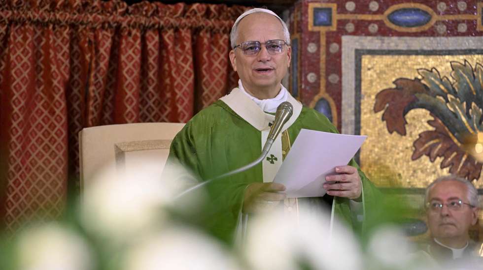 epa12306239 A handout picture provided by the Vatican Media shows Pope Leo XIV celebrating a Mass at the Sanctuary of the Santa Maria della Rotonda in Albano Laziale, Italy, 17 August 2025.  EPA/VATICAN MEDIA HANDOUT  HANDOUT EDITORIAL USE ONLY/NO SALES