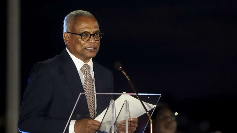 O Presidente da República de Cabo Verde José Maria Neves, usa da palavra na cerimónia de celebração dos 50 anos de independência de Cabo Verde, Palácio Presidencial, na Cidade da Praia, em Cabo Verde, 05 de julho de 2025. ELTON MONTEIRO/LUSA