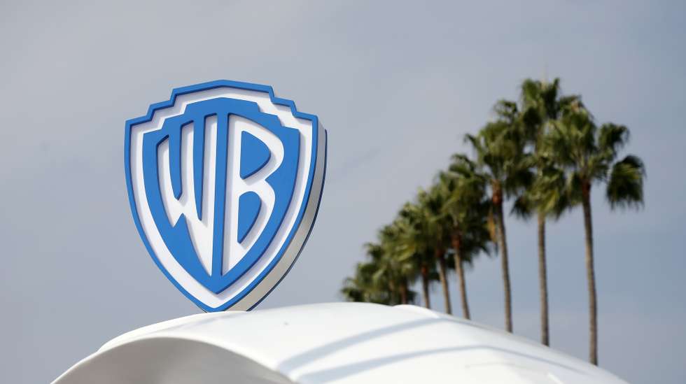 epa12451120 The Warner Bros logo during the annual MIPCOM television content market in Cannes, France, 13 October 2025. The media event runs from 13 to 16 October.  EPA/SEBASTIEN NOGIER