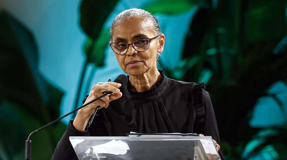 epa12421178 Marina Silva, Minister of the Environment and Climate Change of Brazil, speaks during the international conference 'Celebration of Hope, Raising Hope for Climate Justice' on the tenth anniversary of Laudato Si’, in Castel Gandolfo, Italy, 01 October 2025.  EPA/ANGELO CARCONI
