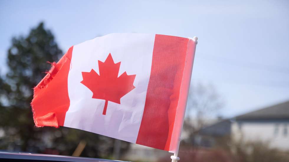 epa12061488 A Canadian flag is displayed on election day during the 2025 Federal Elections, in Ottawa, Ontario, Canada, 28 April 2025. Canada voters went to the polls to elect a new federal government.  EPA/ERIC REID