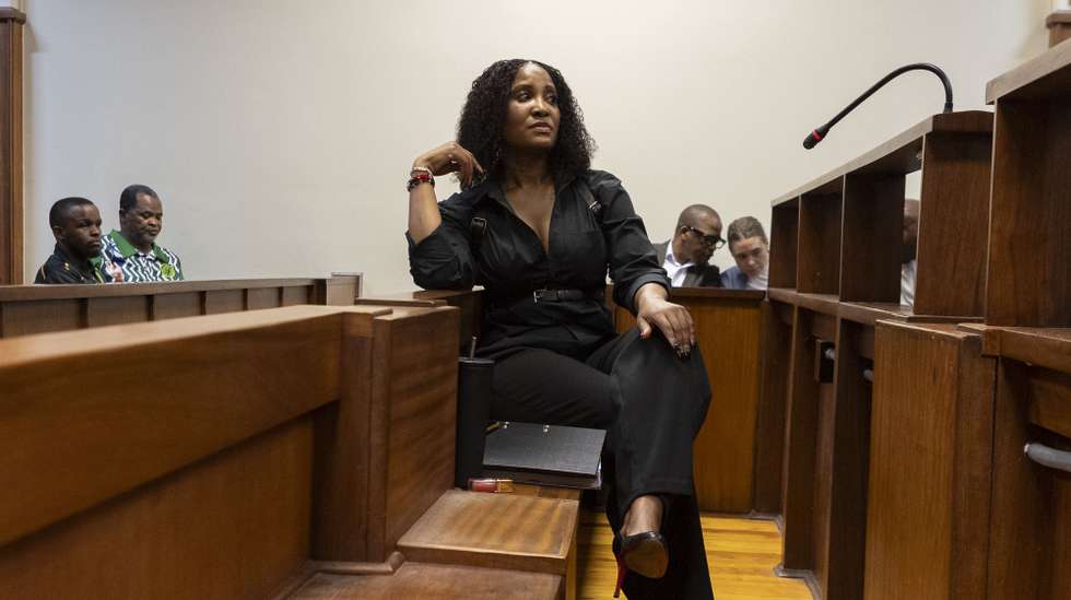 epa12517826 Duduzile Zuma-Sambudla, the daughter of former South African President Jacob Zuma, appears in court on charges of terrorism in Durban, South Africa, 11 November 2025. She pleaded not guilty to terrorism-related charges at the start of her trial. Zuma-Sambudla is being charged over comments she made on social media four years ago during deadly protests following the arrest of her father.  EPA/STRINGER