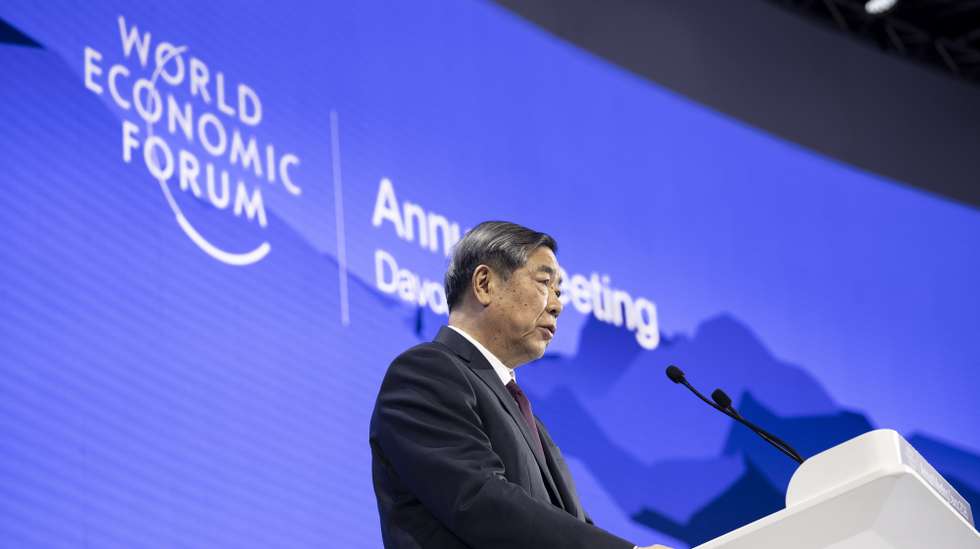 epa12663737 He Lifeng, Vice-Premier of the People’s Republic of China, speaks during a session in the Congress Hall at the 56th annual meeting of the World Economic Forum (WEF) in Davos, Switzerland, 20 January 2026. The meeting, held under the theme 'A Spirit of Dialogue,' brings together entrepreneurs, scientists, and corporate and political leaders and runs from 19 to 23 January.  EPA/GIAN EHRENZELLER