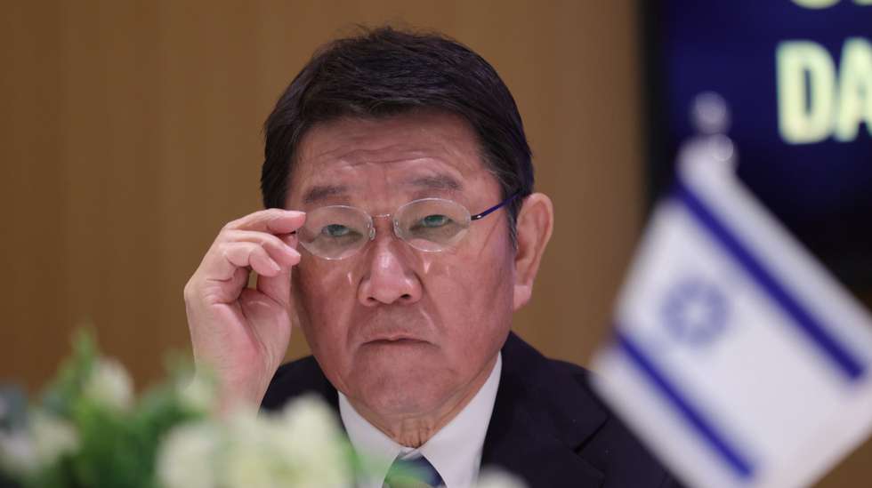 epa12642244 Japan’s Foreign Minister Toshimitsu Motegi during his meeting with Israeli Foreign Minister Gideon Sa’ar at the Foreign Ministry in Jerusalem, 11 January 2026.  EPA/ABIR SULTAN