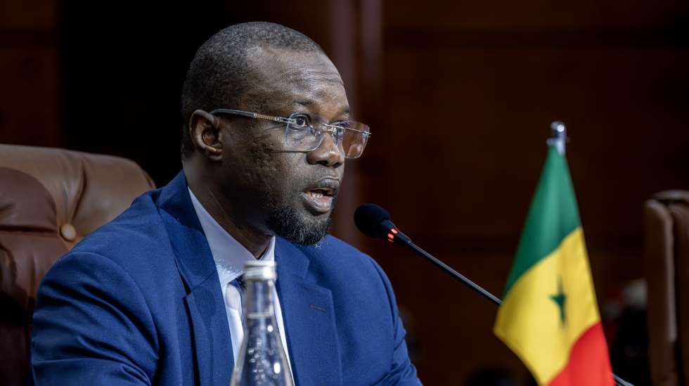 epa12682849 Senegal's Prime Minister Ousmane Sonko attends the 15th session of the Joint High Commission between Morocco and Senegal, in Rabat, Morocco, 26 January 2026.  EPA/JALAL MORCHIDI