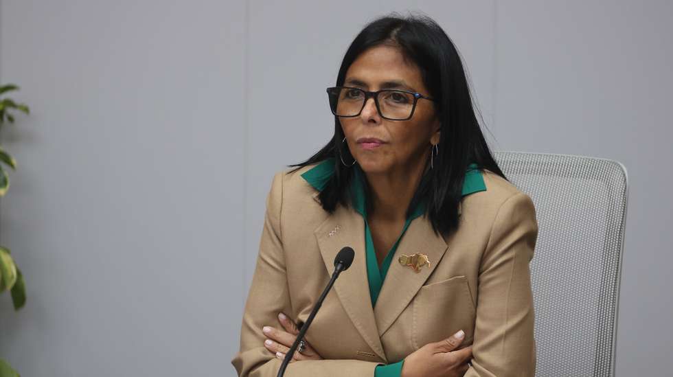 epaselect epa12818028 Venezuela's acting president, Delcy Rodriguez, attends a meeting with her cabinet and Colombian ministers in Caracas, Venezuela, 13 March 2026. President Rodriguez received a delegation of Colombian ministers to discuss the bilateral agenda on security, energy, trade and tourism after a planned meeting with Colombian President Gustavo Petro was canceled.  EPA/Miguel Gutiérrez