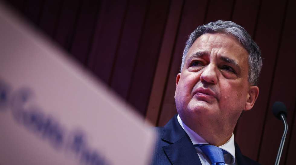 O presidente da Caixa Geral de Depósitos, Paulo Macedo, durante a apresentação de resultados de 2025 da instituição bancária em Lisboa, 26 de fevereiro de 2026. RODRIGO ANTUNES/LUSA
