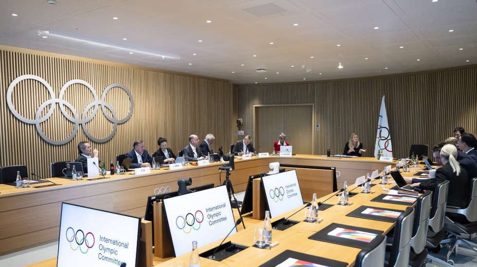 epa12935715 Opening of the executive board meeting of the International Olympic Committee (IOC), at the Olympic House, in Lausanne, Switzerland, 06 May 2026.  EPA/ANDREAS BECKER