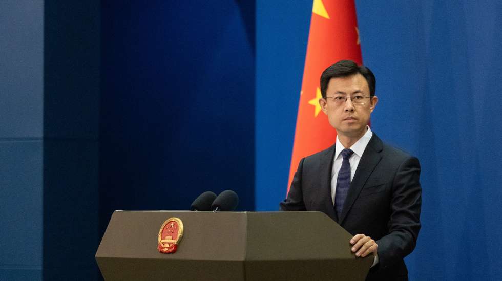 epa12593407 Chinese Ministry of Foreign Affairs spokesperson Guo Jiakun participates in a press conference in Beijing, China, 15 December 2025. He spoke about Jimmy Lai's trial verdict as well as relations with the US and Japan.  EPA/JESSICA LEE