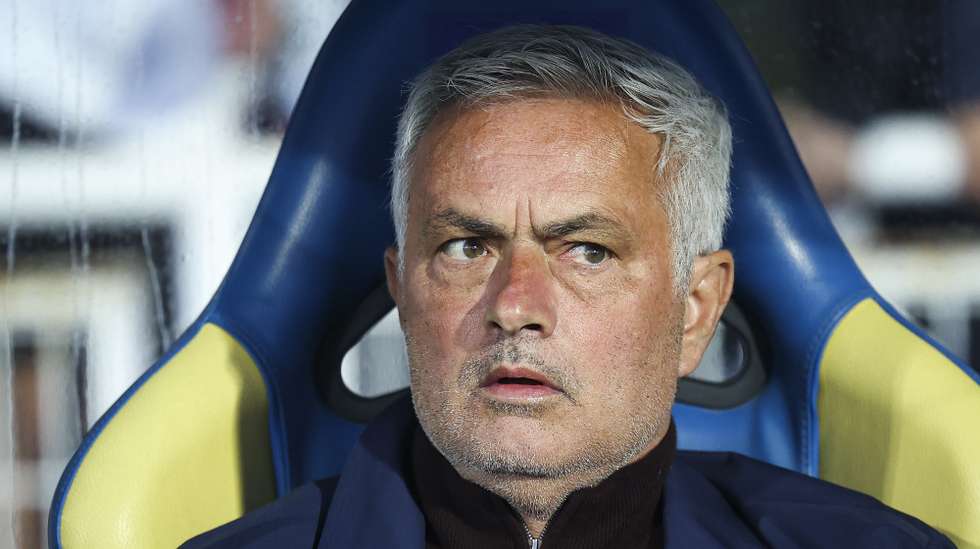 Benfica´s head coach Jose Mourinho before the First League soccer match against Estoril Praia at Antonio Coimbra da Mota Stadium, in Estoril, Portugal, 16 May 2026. JOSE SENA GOULAO/LUSA