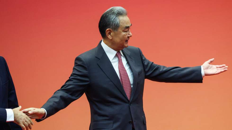 epa12969814 China’s Foreign Minister Wang Yi gestures during the presentation ceremony of the Foreign Ministry of China’s Outstanding Diplomat Medal, in Beijing, China, 18 May 2026.  EPA/Maxim Shemetov / POOL