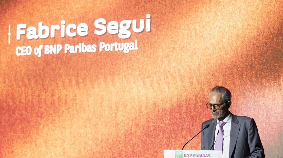O CEO do BNP Paribas Portugal, Fabrice Segui, usa da palavra durante a inauguração da nova sede do Banco BNP Paribas em Portugal, em Lisboa, 23 de junho de 2026. JOSÉ SENA GOULÃO/LUSA
