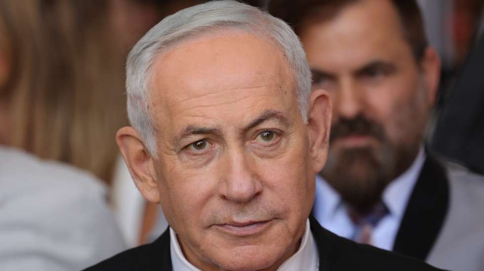 epa13088727 Israeli Prime minister Benjamin Netanyahu attends the cornerstone laying ceremony for the Atarot Heritage Center, at the abandoned former Atarot airport located near the separation wall between Jerusalem and Ramallah in Jerusalem, 05 July 2026.  EPA/ABIR SULTAN