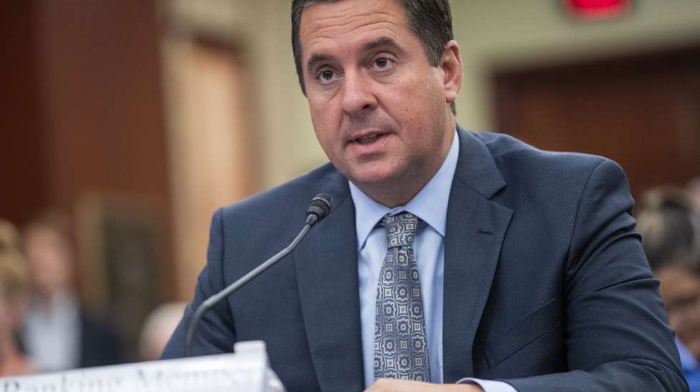 epa09311592 House Intelligence ranking member Devin Nunes delivers remarks during House Republican forum  'Led By Science: The COVID-19 Origin Story' in the US Capitol in Washington, DC, USA, on 29 June 2021. The House Republicans are presenting evidence and questioning witnesses on the Wuhan lab leak COVID-19 origin theory.  EPA/SHAWN THEW