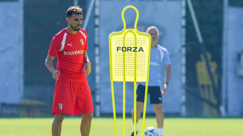 SC Braga player, Ricardo Horta, attends a training session in Braga, Portugal, 14 October 2026. SC Braga will face F.C. København on League phase, Matchday 1, in their UEFA Conference League on 15 October. HUGO DELGADO/LUSA