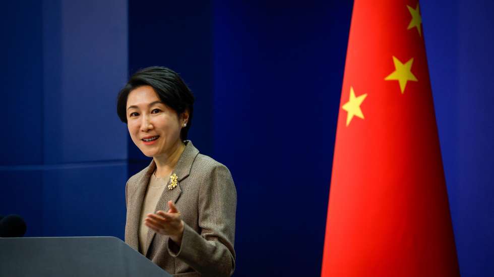 epa11078806 China's Foreign Ministry spokesperson Mao Ning reacts to a question during a press conference at the Ministry of Foreign Affairs in Beijing, China, 15 January 2024. China welcomes the decision of the government of the Republic of Nauru to break diplomatic ties with Taiwan as China firmly opposes the US having any form of official interaction with Taiwan following the recently concluded elections.  EPA/MARK R. CRISTINO