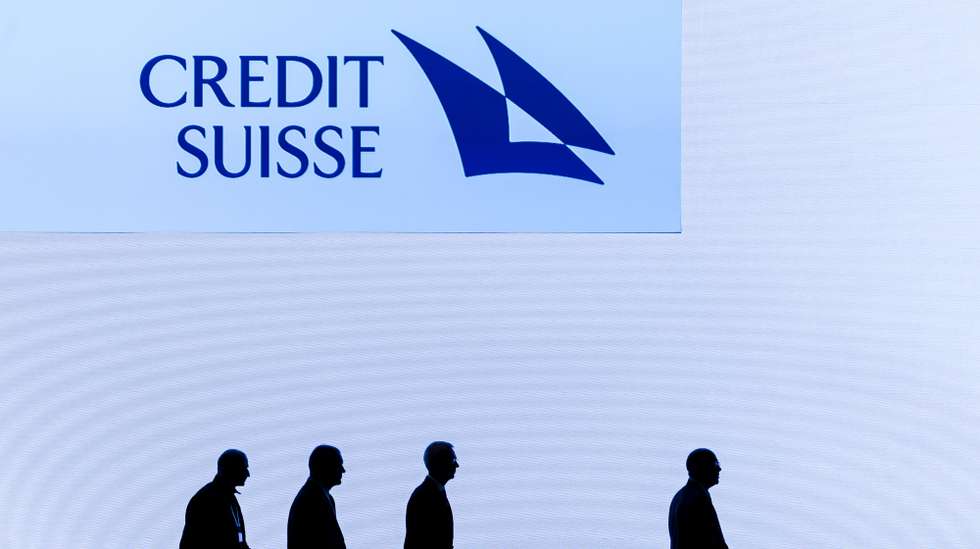 epa10558292 Swiss bank Credit Suisse Chairman Axel P. Lehmann (C) leaves the stage after the annual shareholders' meeting of the Swiss banking group in Zurich, Switzerland, 04 April 2023. Swiss Bank Credit Suisse was rescued in a three billion dollars purchase by its Swiss rival UBS in a government-backed deal.  EPA/MICHAEL BUHOLZER