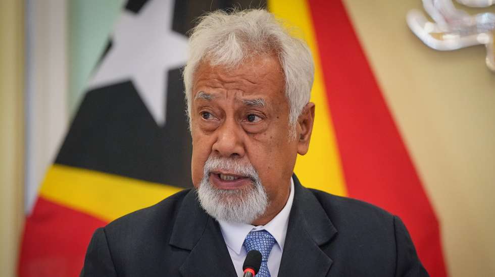 epa11752683 Timor-Leste's Prime Minister Xanana Gusmao speaks during a joint press conference at the Prime minister office in Putrajaya, Malaysia, 02 December 2024. Gusmao is on an official visit to Malaysia from 01 to 03 December 2024  EPA/VINCENT THIAN / POOL