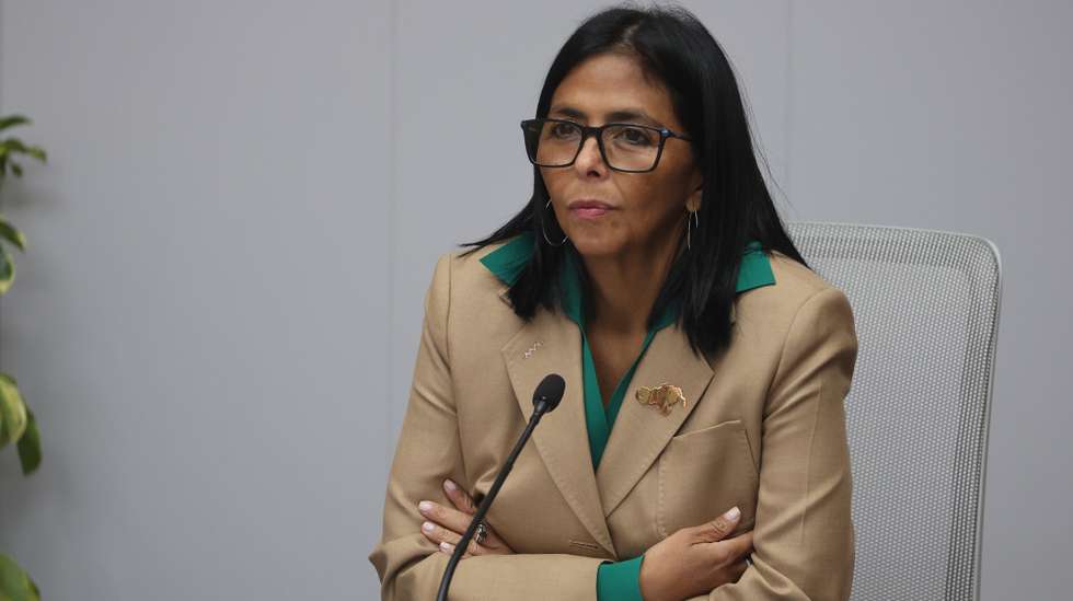 epaselect epa12818028 Venezuela's acting president, Delcy Rodriguez, attends a meeting with her cabinet and Colombian ministers in Caracas, Venezuela, 13 March 2026. President Rodriguez received a delegation of Colombian ministers to discuss the bilateral agenda on security, energy, trade and tourism after a planned meeting with Colombian President Gustavo Petro was canceled.  EPA/Miguel Gutiérrez
