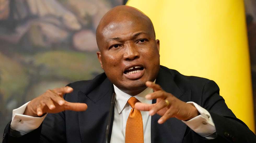 epa13175757 Ghana's Minister for Foreign Affairs Samuel Okudzeto Ablakwa speaks during a joint news conference with the Russian foreign minister following their meeting at Zinaida Morozova's Mansion in Moscow, Russia, 17 August 2026.  EPA/ALEXANDER ZEMLIANICHENKO / POOL