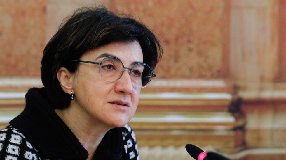 A ministra da Agricultura, Maria do Céu Antunes, durante a sua  audição  na comissão de Agricultura e Mar, na Assembleia da República, em Lisboa, 20 de janeiro de 2021. ANTÓNIO COTRIM/LUSA