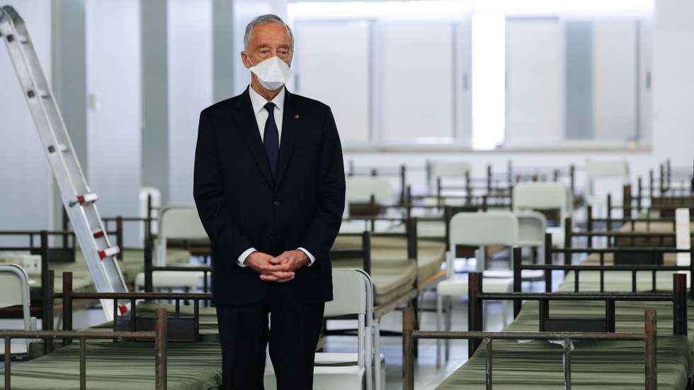 O Presidente da República, Marcelo Rebelo de Sousa, durante a visita ao Hospital das Forças Armadas, em Lisboa, 26 de janeiro de 2021. ANTÓNIO COTRIM/LUSA