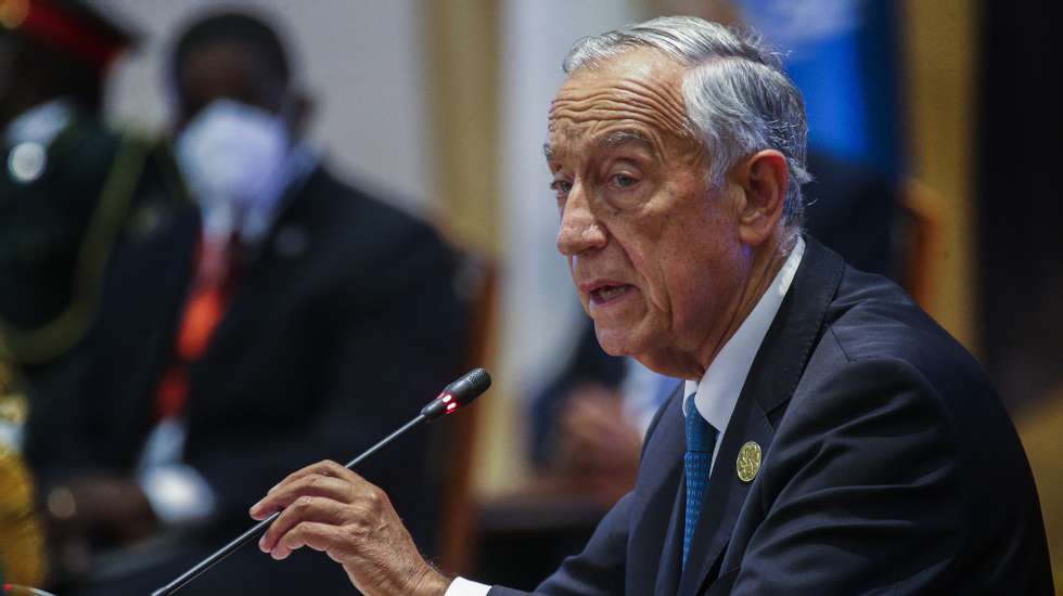 O Presidente da República de Portugal, Marcelo Rebelo de Sousa, intervém durante a XIII Conferência de Chefes de Estado e de Governo da Comunidade dos Países de Língua Portuguesa (CPLP), em Luanda, Angola, 17 de julho de 2021. AMPE ROGÉRIO/LUSA