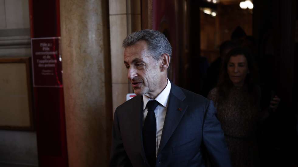 epa10633287 Former French President Nicolas Sarkozy exits the courthouse after appeal court upheld his corruption conviction, Paris, France, 17 May 2023. French appeal court upheld a three-year prison sentence on Sarkozy by lower court in 2021 for trying to bribe a judge after leaving office, and of peddling influence in exchange for confidential information about an investigation into his 2007 presidential campaign finances.  EPA/YOAN VALAT
