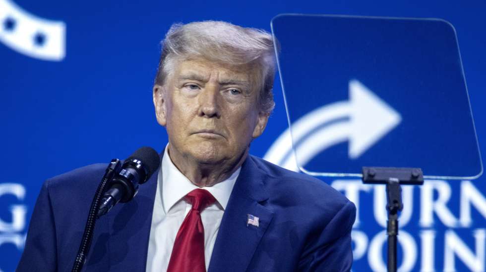 epa10748662 Former US President Donald J. Trump delivers remarks during the Turning Point Action Conference in West Palm Beach, Florida, USA, 15 July 2023. Turning Point Action is a conservative organization founded in 2019, its mission is to embolden the conservative base through grassroots activism and provide voters with resources to elect conservative leaders.  EPA/CRISTOBAL HERRERA-ULASHKEVICH