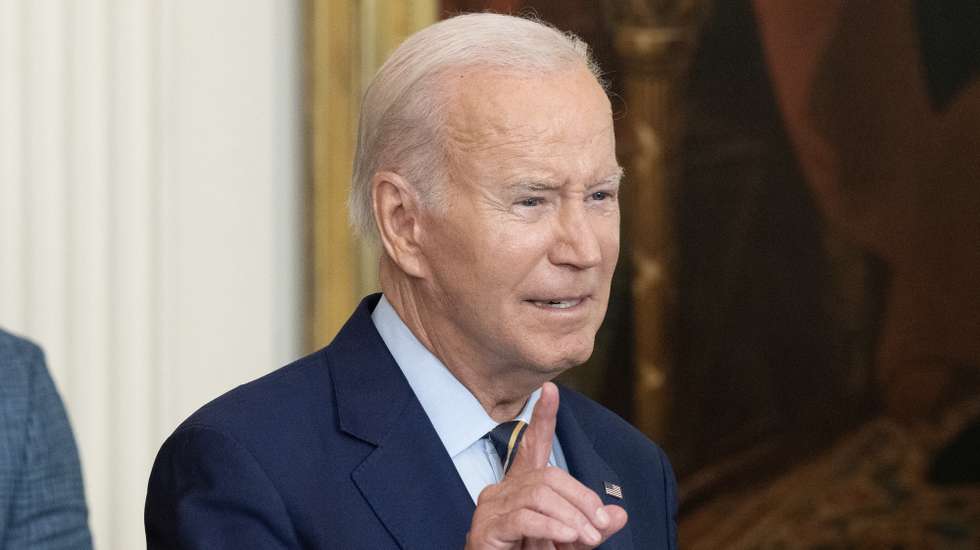 epa10789487 US President Joe Biden delivers remarks welcoming the 2022 World Series champions Houston Astros during a ceremony in the East Room of the White House in Washington, DC, USA, 07 August 2023.  EPA/MICHAEL REYNOLDS