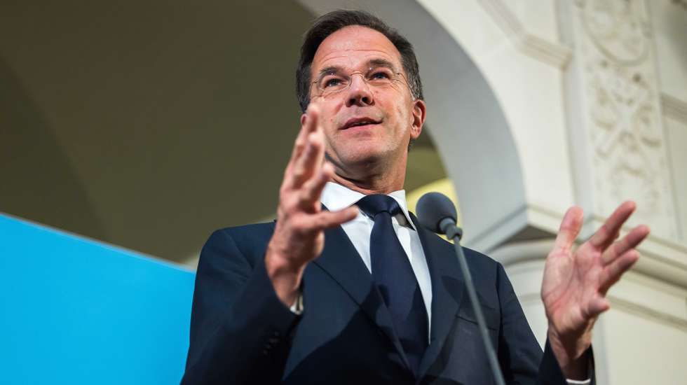 epa10909175 Dutch outgoing Prime Minister Mark Rutte speaks on the situation in Israel at the Ministry of General Affairs after consultations with the National Security Council, in The Hague, the Netherlands, 09 October 2023. During the meeting, the situation in Israel and the consequences for the Netherlands were discussed. Hundreds of Israelis and Palestinians have died after the militant group Hamas launched an unprecedented attack on Israel from the Gaza Strip on 07 October 2023.  EPA/LAURENS VAN PUTTEN