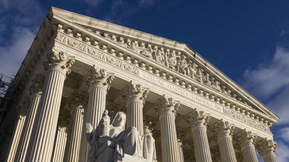 epa11057660 The US Supreme Court in Washington, DC, USA, 04 January 2024. Former US President Donald Trump has asked the high court to overturn a Colorado state ruling barring him from the primary ballot. Colorado, along with the state of Maine, cited the US Constitution’s so-called insurrection-clause in declaring Trump ineligible for the presidency.  EPA/JIM LO SCALZO