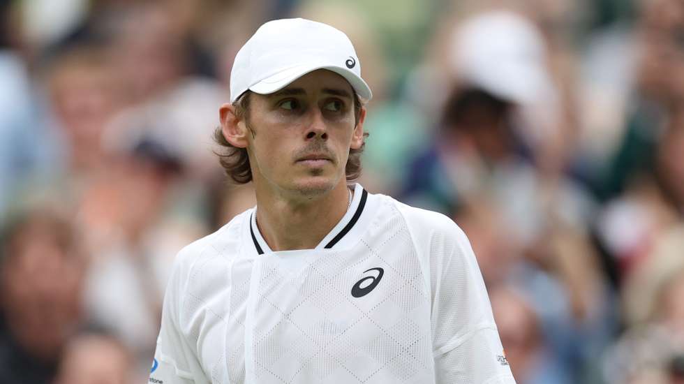 epa11466914 Alex de Minaur of Australia looks on after winning his Men's Singles 4th round match against Arthur Fils of France at the Wimbledon Championships, Wimbledon, Britain, 08 July 2024.  EPA/ADAM VAUGHAN  EDITORIAL USE ONLY