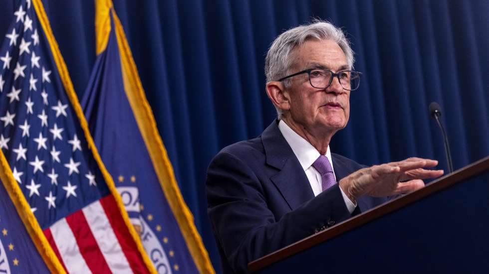epa11612703 US Federal Reserve Board Chairman Jerome Powell responds to a question from the news media after the Fed cut its benchmark interest rate half-point following its two-day conference at the Federal Reserve in Washington, DC, USA, 18 September 2024. Federal Reserve officials are focused on support of the weakening job market and are working to curb inflation without causing a recession.  EPA/SHAWN THEW