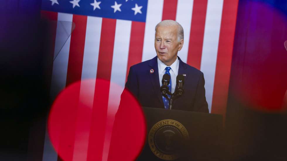 epa11781344 US President Joe Biden delivers remarks during an event on the American workforce at the Department of Labor in Washington, DC, USA, 16 December 2024. President Biden signed a proclamation establishing the Frances Perkins National Monument in Newcastle, Maine, to honor the historic contributions of America's first woman Cabinet Secretary and the longest-serving Secretary of Labor.  EPA/SHAWN THEW