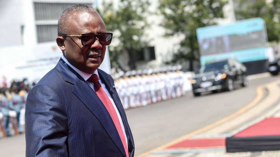 epa11825743 Guinea-Bissau President Umaro Sissoco Embalo arrives for the inauguration ceremony of Mozambique's fifth president, Daniel Chapo (not pictured), at Independence Square in Maputo, Mozambique, 15 January 2025. On 23 December, Chapo, 48, was declared the winner of the presidential election by the Constitutional Council (CC) with 65 percent of the vote in the general elections held on 9 October, which included legislative and provincial assembly elections also won by Frelimo.  EPA/LUISA NHANTUMBO