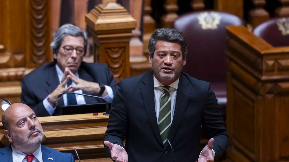 Party Chega (Enough) leader, Andre Ventura, speaks during the plenary session to present the Program of the XXV Constitutional Government, at the Assembly of the Republic, in Lisbon, Portugal, 17th June 2025. JOSE SENA GOULAO/LUSA