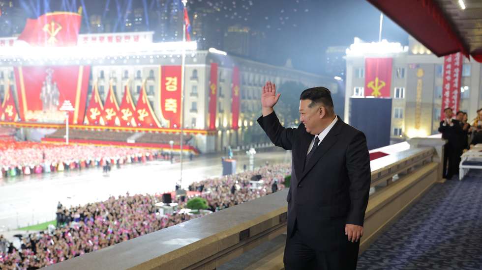 epa12446337 A photo released by the official Korean Central News Agency (KCNA) shows North Korean leader Kim Jong Un attending a military parade to celebrate the 80th founding anniversary of the Workers' Party of Korea at the Kim Il Sung Square in Pyongyang, North Korea, 10 October 2025 (issued 11 October 2025). North Korea marks its 80th founding anniversary with a military parade attended by delegations from China, Russia and Vietnam.  EPA/KCNA  EDITORIAL USE ONLY