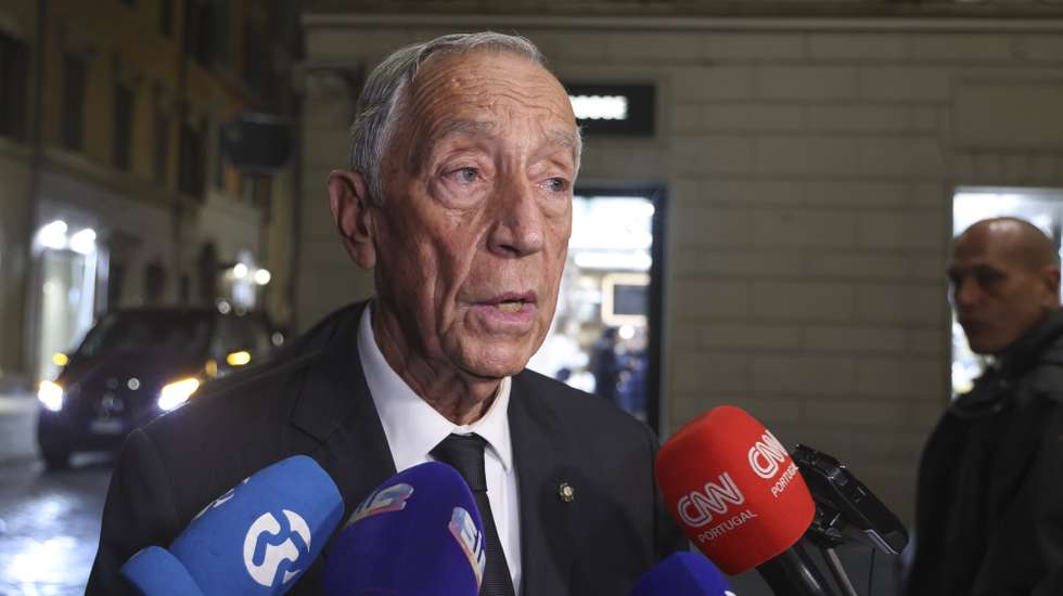 O Presidente da República, Marcelo Rebelo de Sousa, fala aos jornalistas à chega a Roma, 1 de fevereiro de 2026. Marcelo Rebelo de Sousa está em Roma em visita oficial para encontros com o Presidente de Itália, Sergio Mattarell e com o Papa Leão XIV. ANTÓNIO COTRIM/LUSA