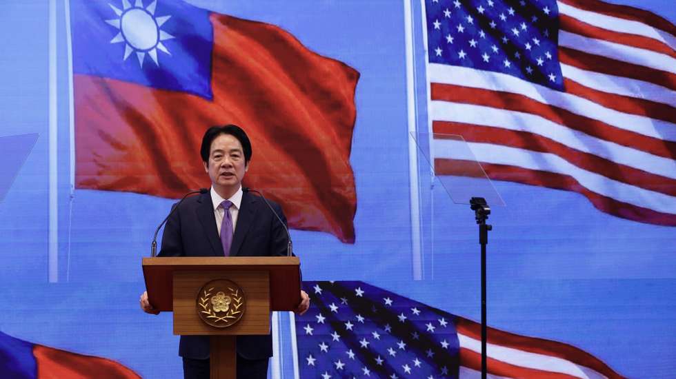 epa12701261 Taiwanese President William Lai (Lai Ching-te) speaks during a press conference in Taipei, Taiwan, 03 February 2026. Lai, spearheaded the press conference discussing about Taiwan and US economy.  EPA/RITCHIE B. TONGO