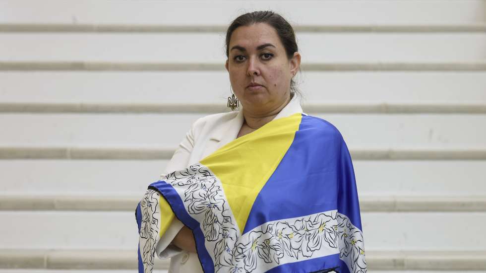 Daria Herasymchuk conselheira e comissária do Presidente da Ucrânia para os Direitos da Criança e Reabilitação Infantildurante uma entrevista à agência Lusa , em Carcavelos, 24 de fevereiro de 2026. (ACOMPANHA TEXTO DO DIA 28 DE FEVEREIRO DE 2026) ANTÓNIO COTRIM/LUSA