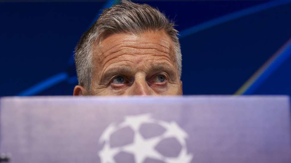 Press conference with Bodo/Glimt coach Kjetil Knutsen, previewing the Champions League match against Sporting Lisbon, at the Alvalade stadium, Lisbon, Portugal, 16 march 2026. TIAGO PETINGA/LUSA