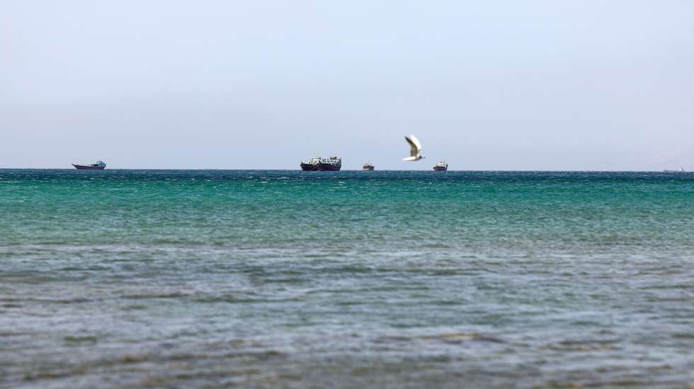 epa12194527 Ships in the Strait of Hormuz as seen from Khasab, Musandam Governorate, Oman, 24 June 2025. The Iranian parliament approved a measure to close the Strait of Hormuz following US strikes on three of Iran's key nuclear sites on 22 June 2025. Israel and Iran have been exchanging fire since Israel launched strikes across Iran on 13 June 2025.  EPA/ALI HAIDER