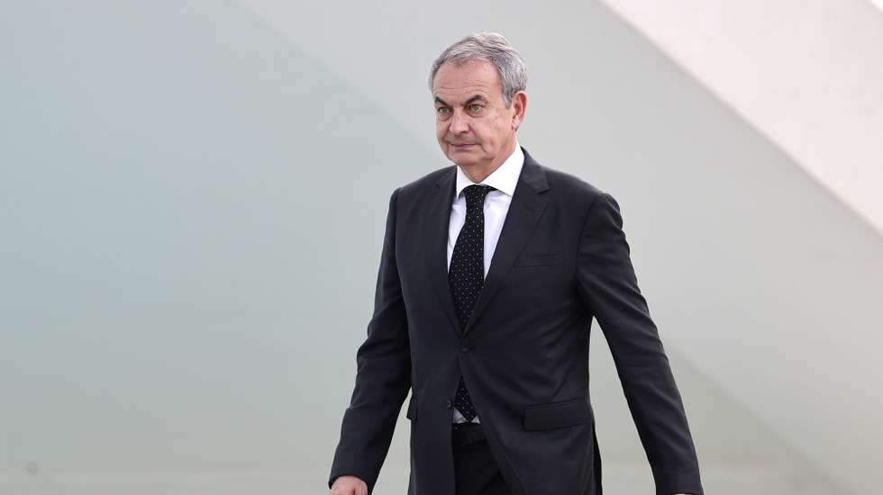 epa12490704 Spain's former Prime Minister Jose Luis Rodriguez Zapatero arrives at the state funeral for the 237 victims of the DANA storm, held in Valencia, Spain, 29 October 2025, on the first anniversary of the tragedy.  EPA/Manuel Bruque