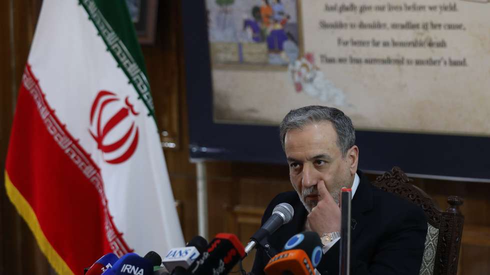 epa12960097 Iran's Foreign Minister Abbas Araghchi addresses a press conference after attending the BRICS Foreign Ministers' Meeting, at the Embassy of the Islamic Republic of Iran in New Delhi, India, 15 May 2026.  EPA/RAJAT GUPTA