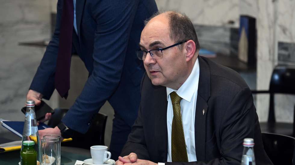 epa12795071 High Representative for Bosnia and Herzegovina Christian Schmidt attends a meeting with Italian Foreign Minister Antonio Tajani (not pictured) at the Farnesina in Rome, Italy  04 March 2026  EPA/FABIO CIMAGLIA