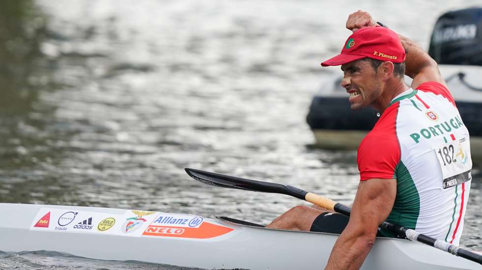O canoista  português Fernando Pimenta venceu a Final K1 short race (3,40 km) durante o campeonato Europeu de Maratona, em Ponte de Lima, Portugal, 5 de junho de 2025. HUGO DELGADO/LUSA