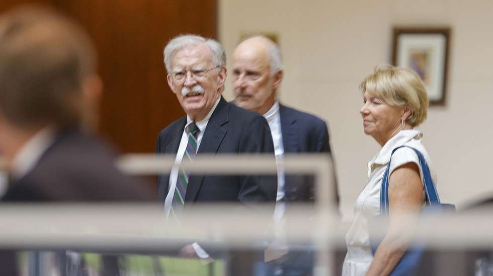 epa13066414 Former US National Security Advisor John Bolton arrives at the Greenbelt Federal Courthouse in Greenbelt, Maryland, USA, 26 June 2026. Bolton is expected to plead guilty in his rearrangement on a single count related to retaining classified information.  EPA/SHAWN THEW